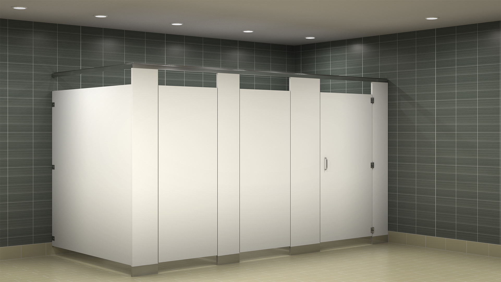 Bobrick SierraSeries Overhead Braced Toilet Partitions sold by J. Laurenzo Specialties