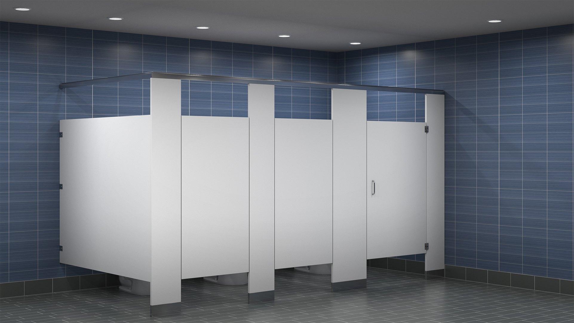 Bobrick SierraSeries Overhead Braced Toilet Partitions sold by J. Laurenzo Specialties