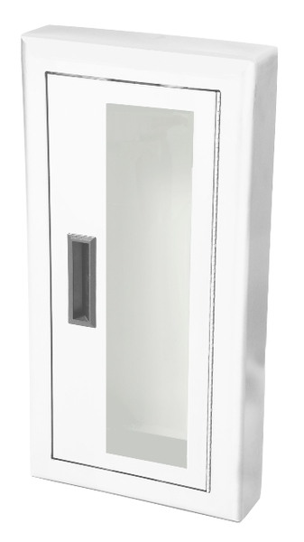 Ambassador Series Steel Cabinet with Full Clear Acrylic Window with 4" Rolled Trim, Semi-Recessed, 5.5" Depth.