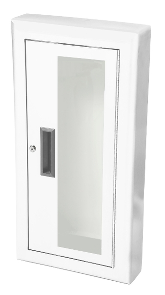 Ambassador Series Steel Fire-Rated Cabinet with Full Clear Acrylic Window, 4" Rolled Trim & SAF-T-LOK, Semi-Recessed 6" Depth
