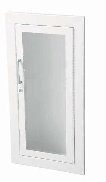 Ambassador Series Steel Cabinet with Full Clear Acrylic Window,  4" Rolled Trim & SAF-T-LOK, Semi-Recessed 5.5" Depth
