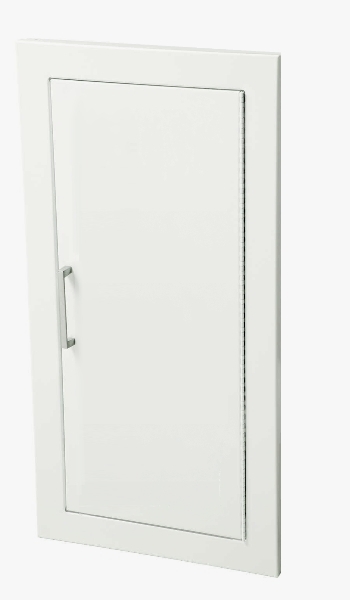 Ambassador Series Steel Cabinet with Solid Door & Flat Trim, Fully Recessed 5.5" Depth