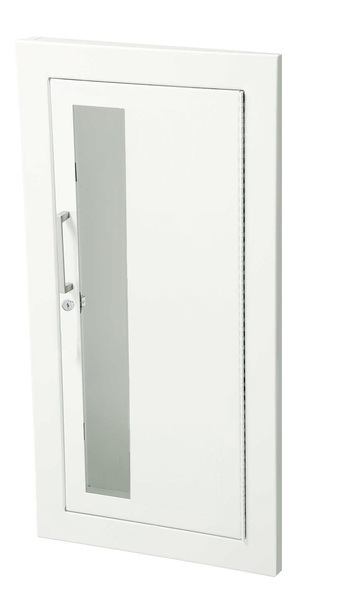 Ambassador Series Steel Cabinet with Vertical Acrylic Window, Flat Trim & SAF-T-LOK, Fully Recessed  5.5" Depth