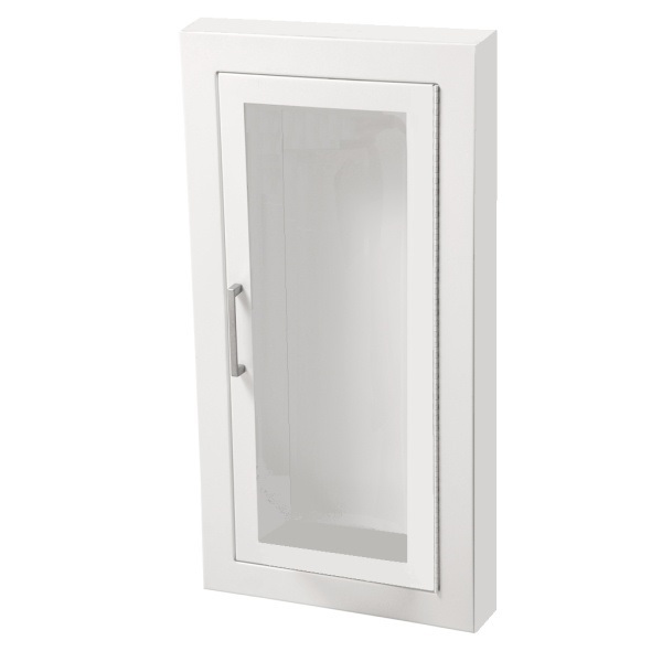 Ambassador Series Steel Cabinet with Full Clear Acrylic Window & 1.5" Square Trim, Semi-Recessed 5.5" Depth