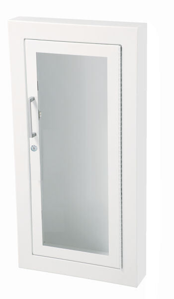 Ambassador Series Steel Cabinet with Full Clear Acrylic Window, 1.5" Square Trim & SAF-T-LOK, Semi-Recessed 5.5" Depth