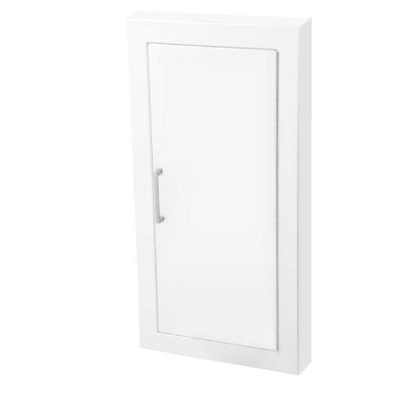 Ambassador Series Steel Cabinet with Solid Door & 1.5" Square Trim, Semi-Recessed 5.5" Depth