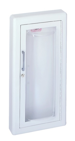 Clear Vu Series Steel Steel Cabinet with Clear Acrylic Bubble with 3" Rolled Trim & SAF-T-LOK, Semi-Recessed