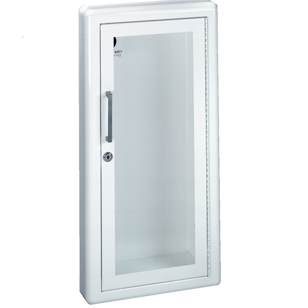 Ambassador Series Steel Cabinet with Full Clear Acrylic Window,  4.5" Rolled Trim & SAF-T-LOK, Semi-Recessed 6" Depth