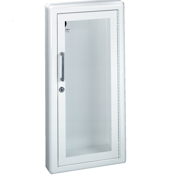 Ambassador Series Steel Cabinet with Full Clear Acrylic Window, 4.5" Rolled Trim & SAF-T-LOK, Semi-Recessed 5.5" Depth