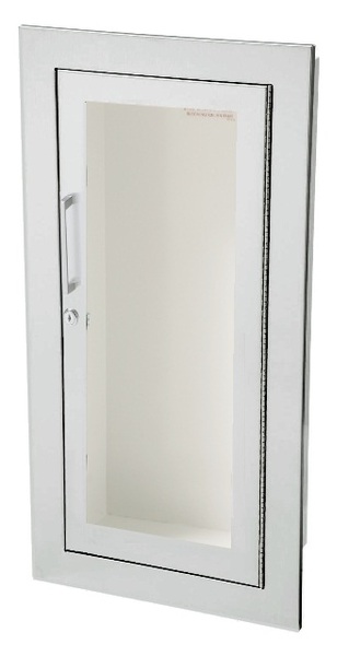 Academy Series Aluminum  Cabinet with Full Clear Acrylic Window & Flat Trim & SAF-T-LOK, Fully Recessed 6" Depth
