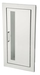 More about the 'Cosmopolitan Series Stainless Steel Cabinet with Vertical Acrylic Window & Flat Trim, Fully Recessed.  6" Depth.' product